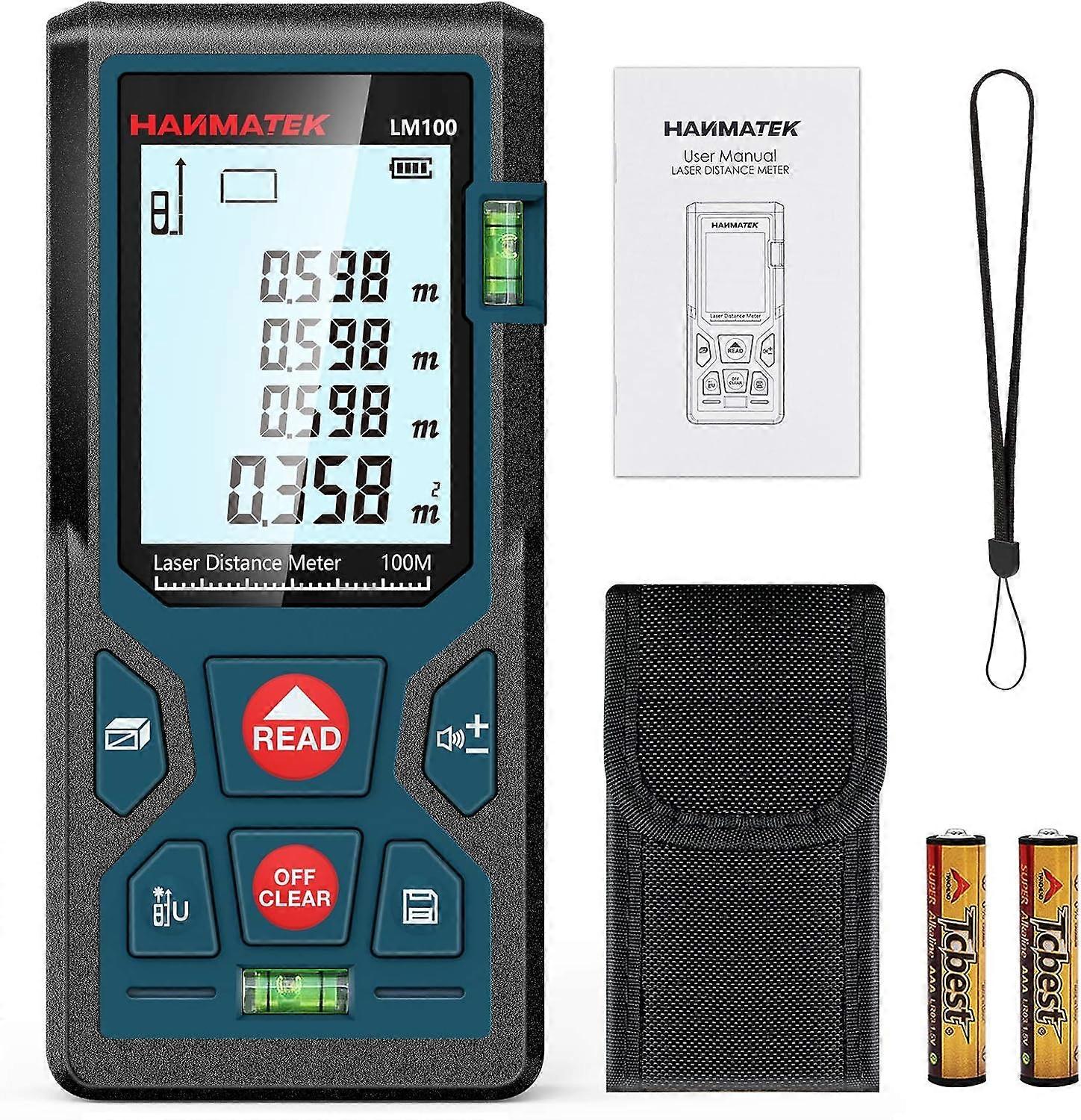 Digital Laser Distance Meter, LM80 80m Digital Laser Rangefinder, Length/Area/Volume/Pythagorean Theorem Measurement with LCD Backlight, IP54