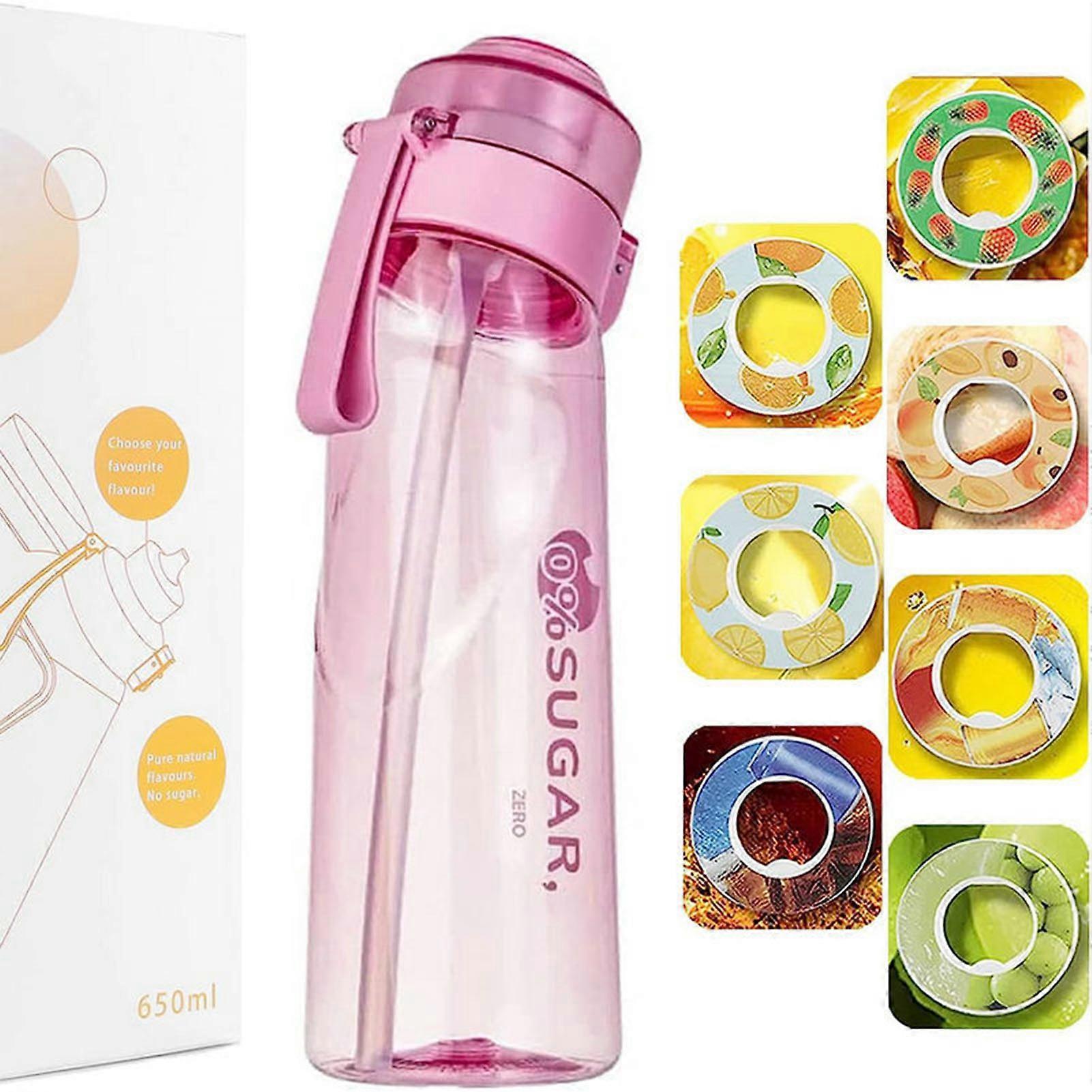 Straw Water Bottle with Fruity Fragrant Slices Large Capacity Lightweight Water Bottle for Milk Tea Juice Hiking Water