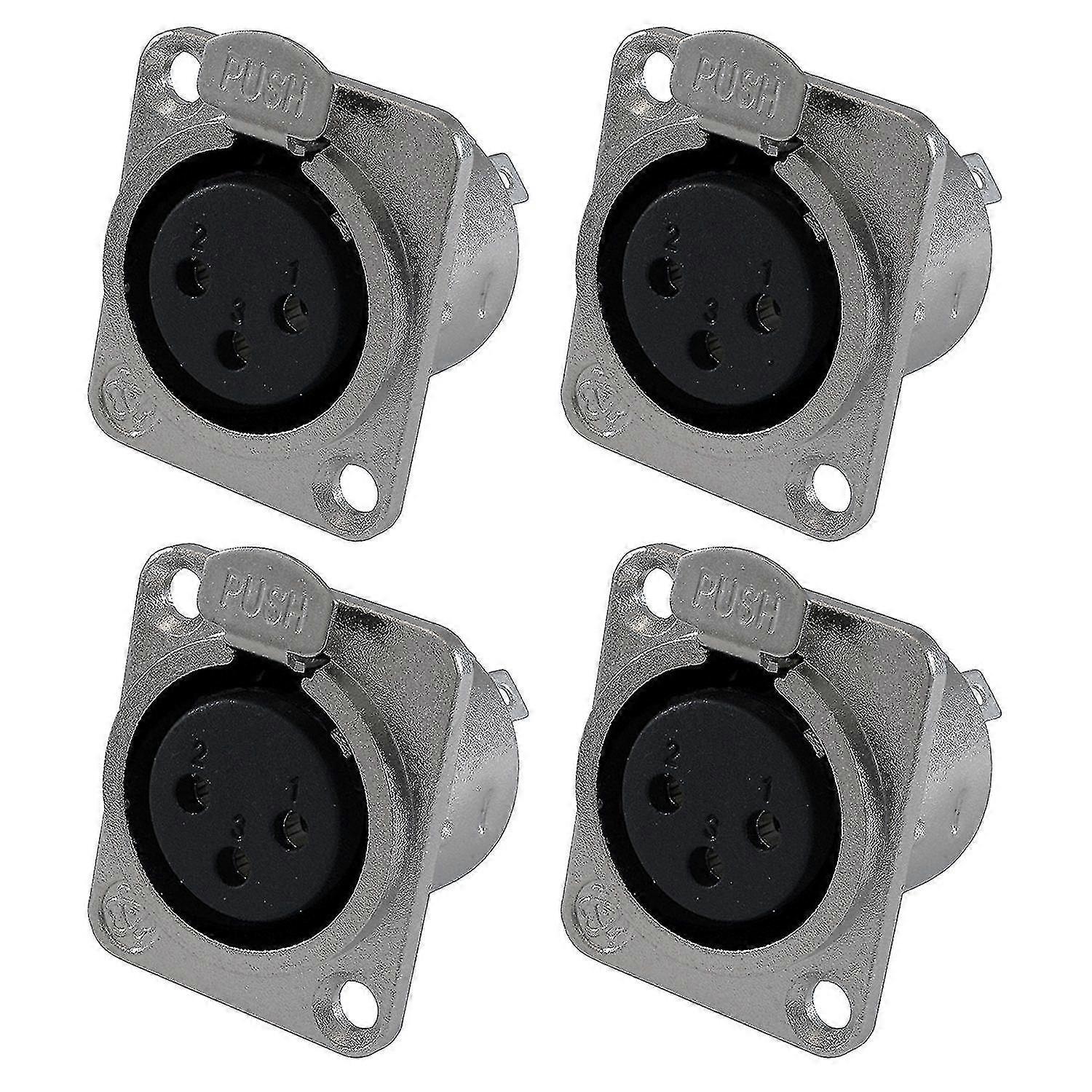 Xlr Fe 3 Pin - Panel Mount S D Size Xlr-f - 4 Pack