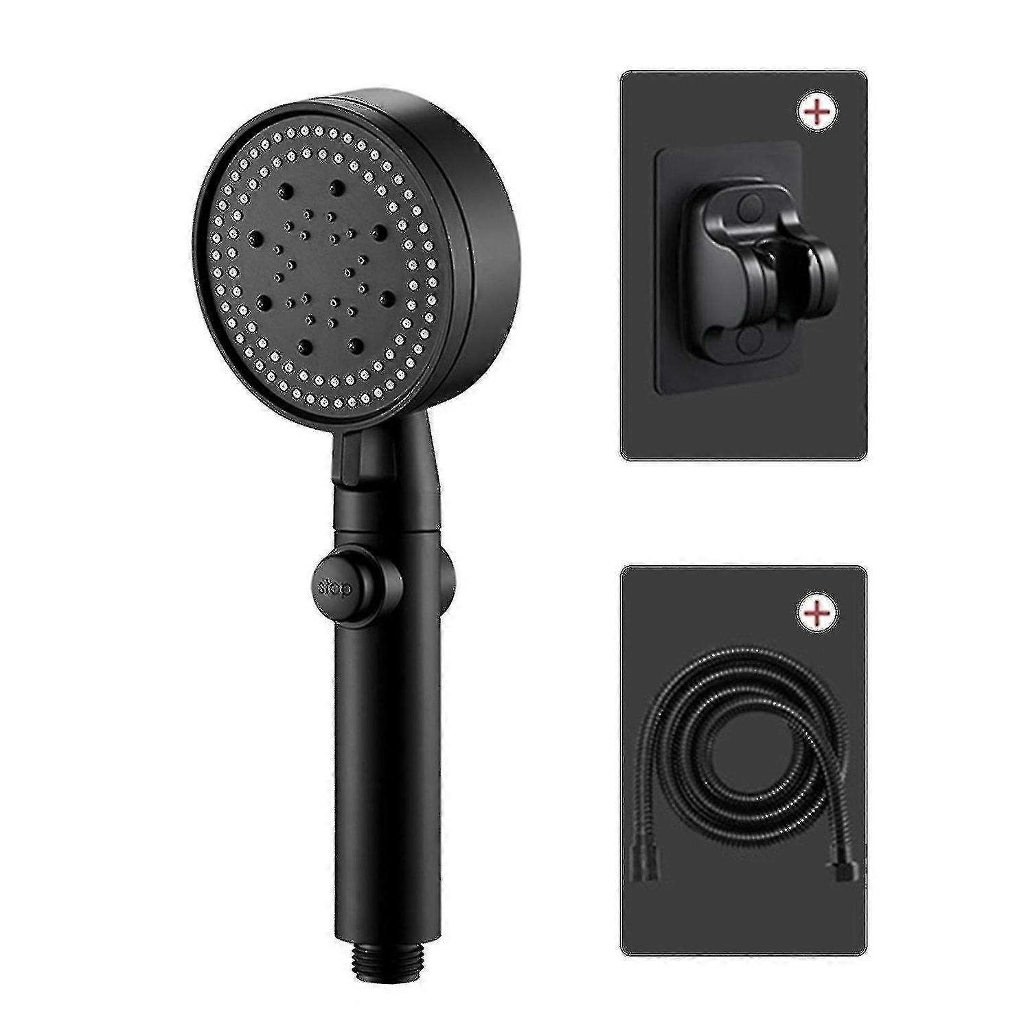 Multi-functional High Pressure Shower Head 5 Modes, Handheld with On/Off SwitchBlack Edition