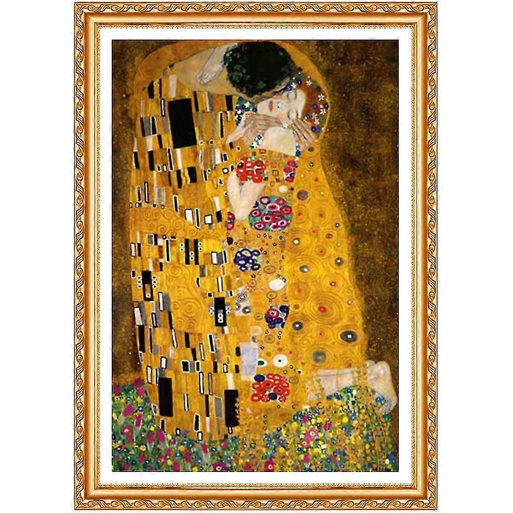 Full Diamond 5d Bricolage Diamond Painting Gustav Klimt The Kiss Broderie Point de croix Strass Peinture Décor Cadeau