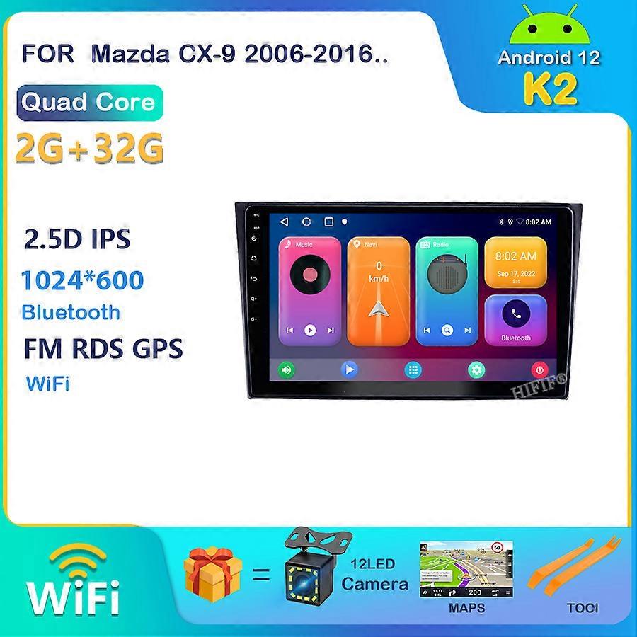 Carplay AUTO Car DVD For Mazda CX-9 (2006-2016) Car Radio Multimedia Video Player Navigation GPS Android 12 Double Din DSP