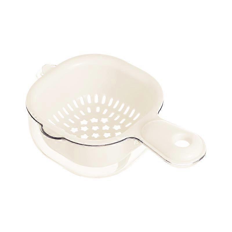 Fruit Strainer Dual-Layer Veggie Colander Draining Basket with Handle