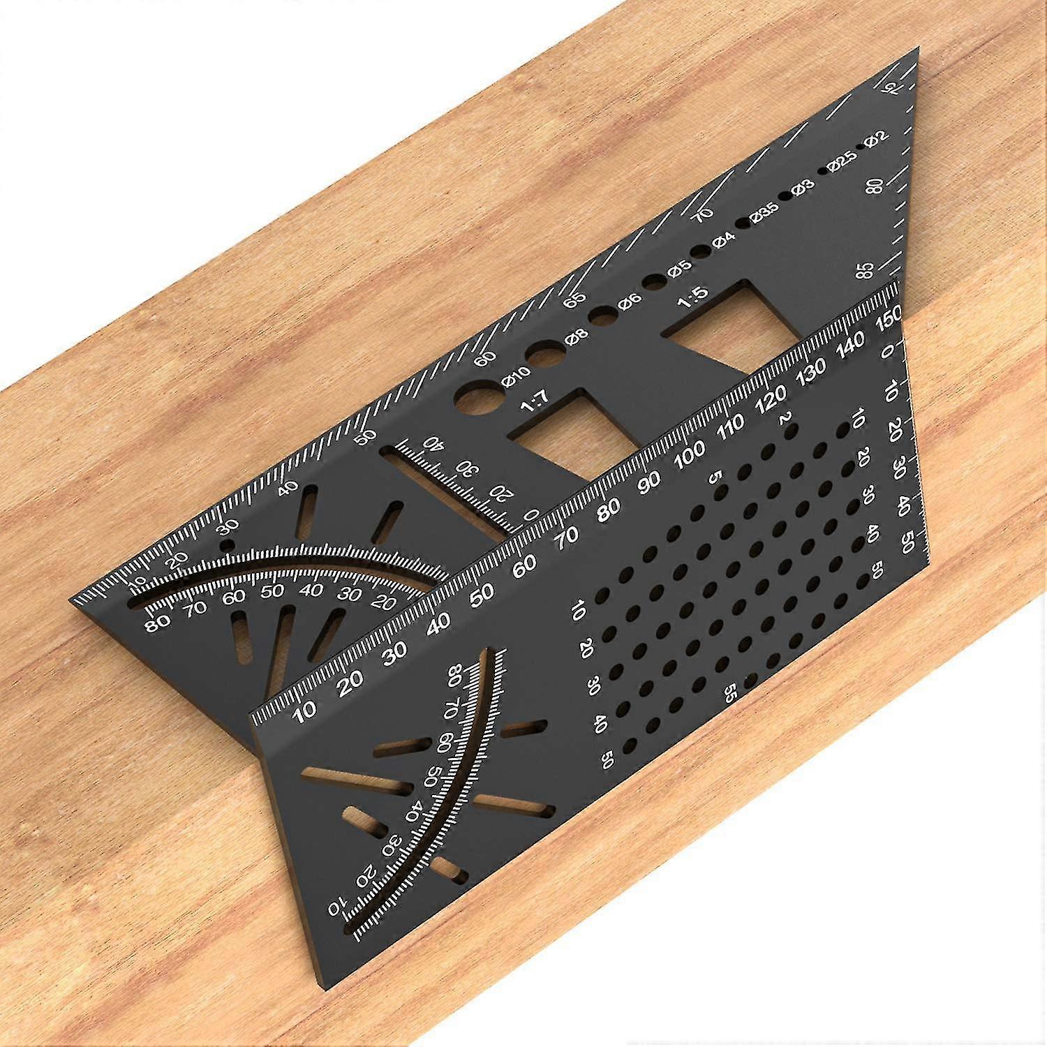 3d Mitre Angle Aluminium Alloy Multifunction Measuring Tool With Drilling Positioning Woodworking Marking Dovetail Angle Gauge Professional Gauge For
