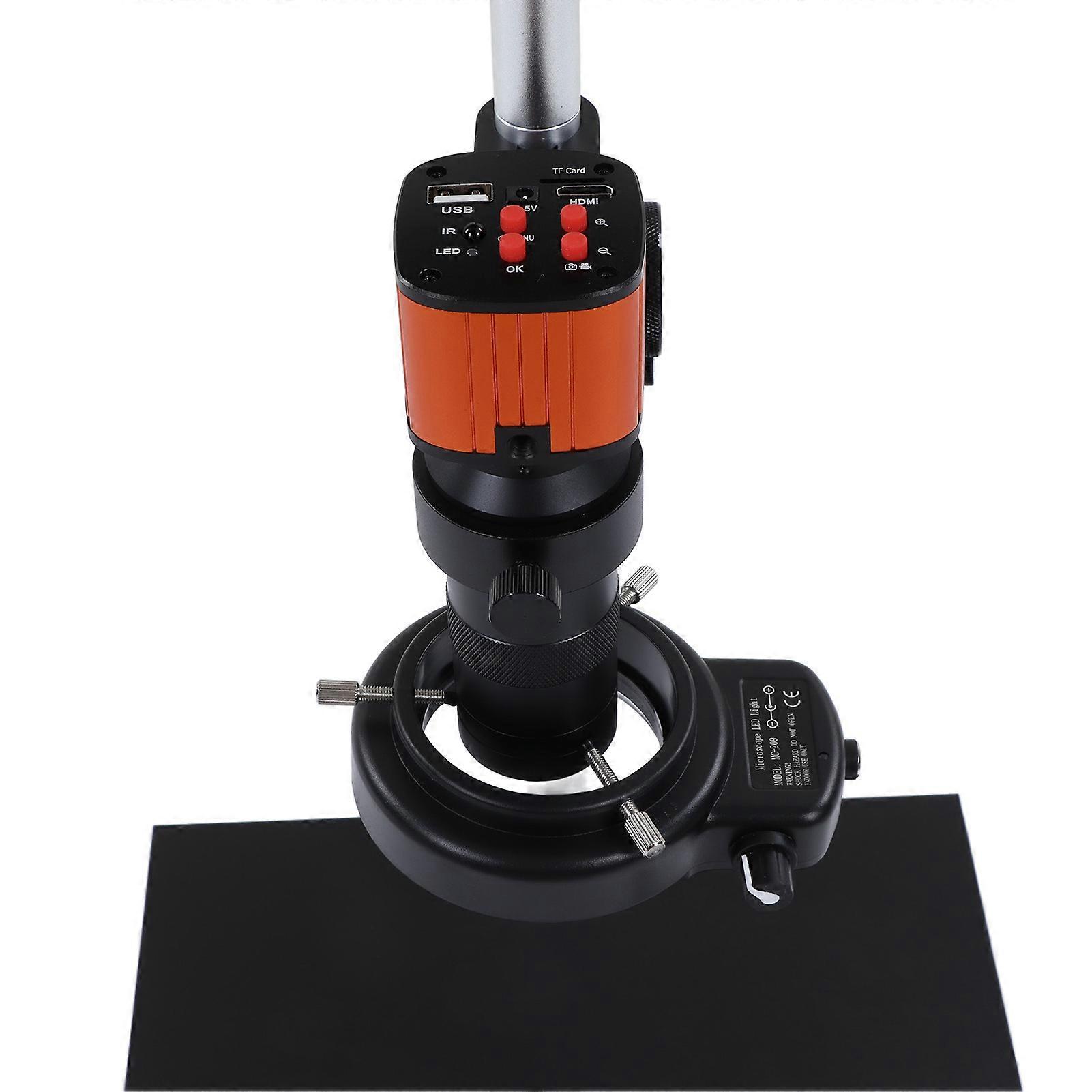 24MP 2K Industry Microscope Camera Kit 10.1in LCD Screen 150X C Mount Lens USB Digital for Phone Repair AC100240V UK Plug
