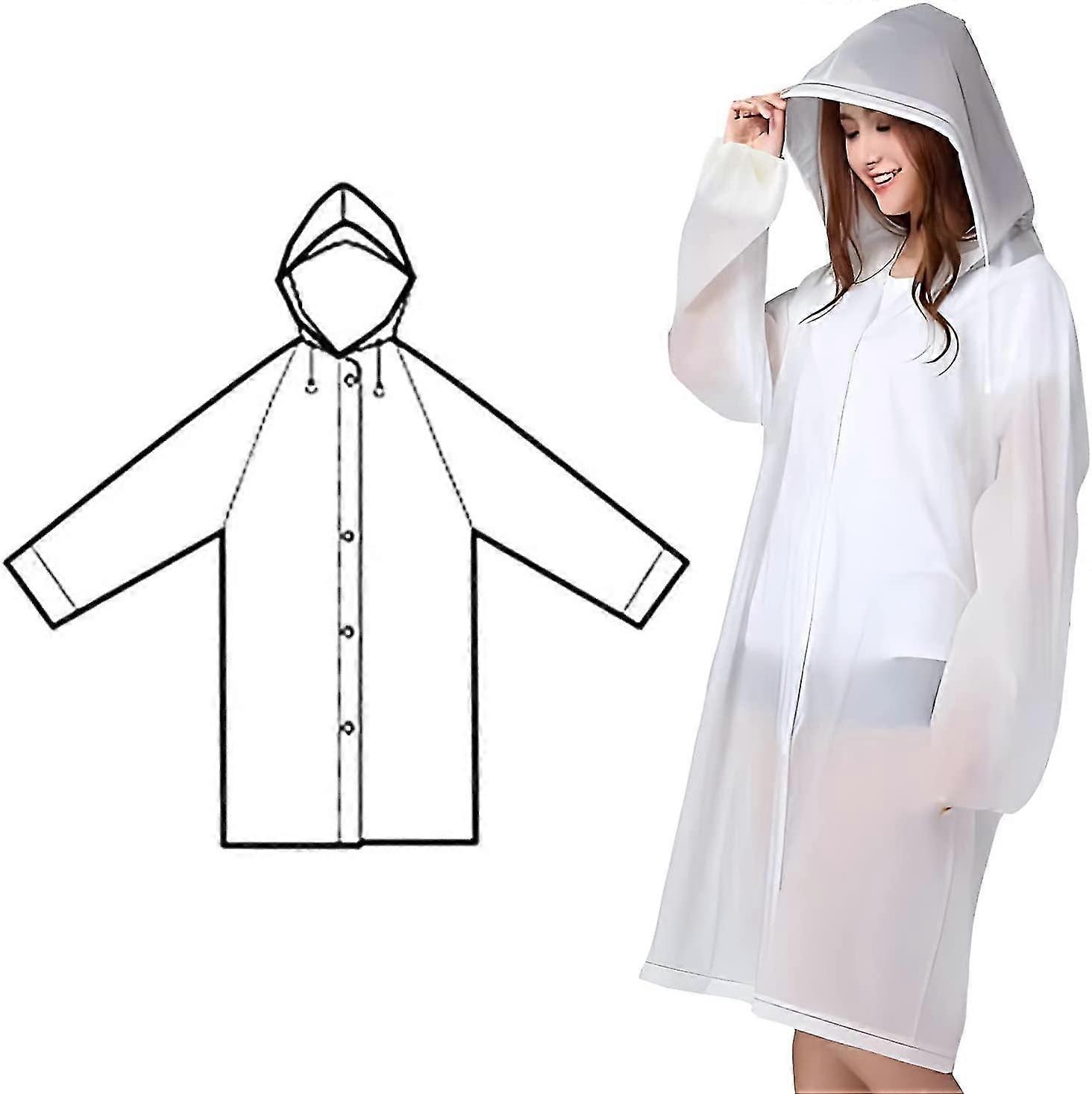 RegenPoncho Erwachsene Tragbar, wasserdicht Tragbare Regenmantel Klarer durchscheinender Regen
