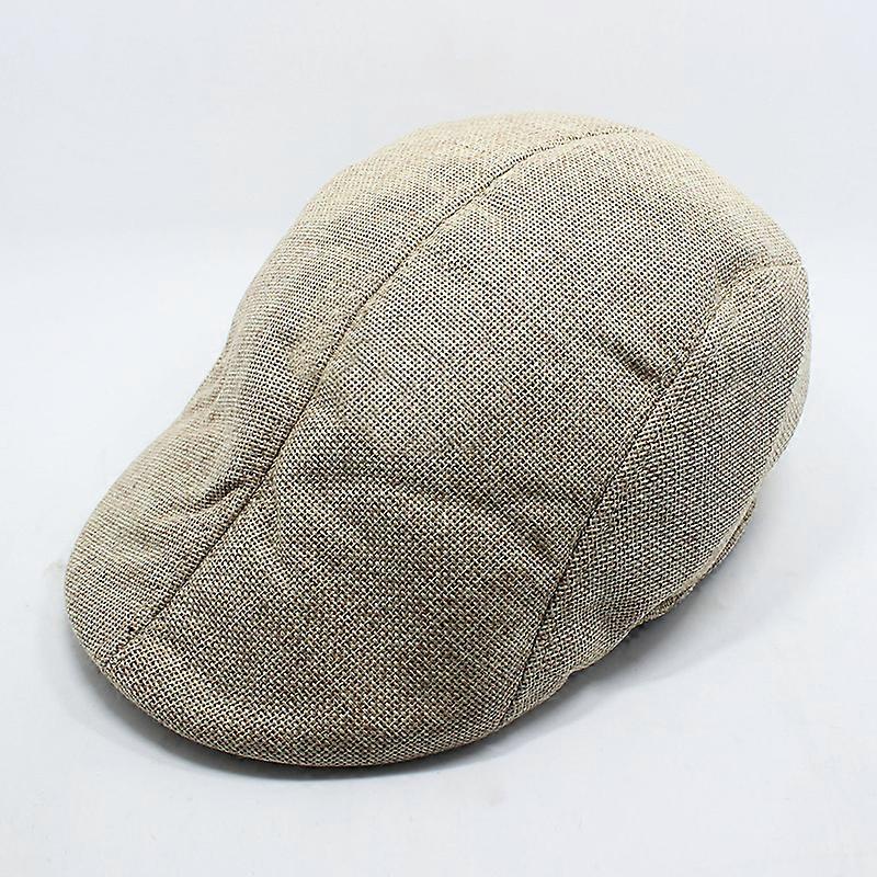 Unisex Solid Vintage Ivy Flats Cap Gatsby Newsboy Linen Beret Cabbie Driving Hat