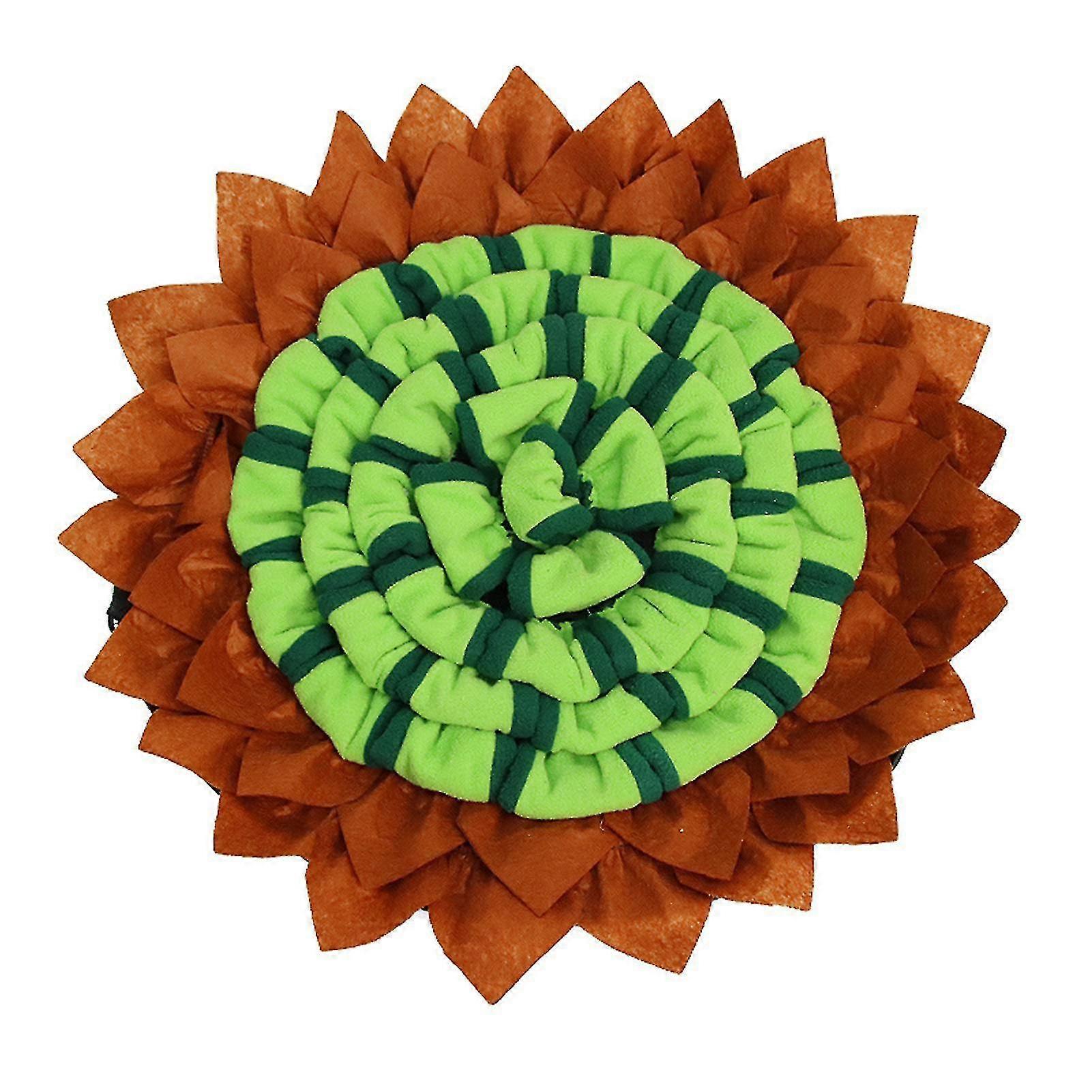 Adjustable Snuffle Mat For Dogs Pet Foraging Pad With Drawstring & Sucker For Smell(1pcs, Brown And Green)