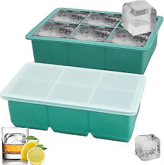 Silicone Ice Cube Tray, 1 Pc Large Ice Cube Mold with Lid, Odorless, Stacka