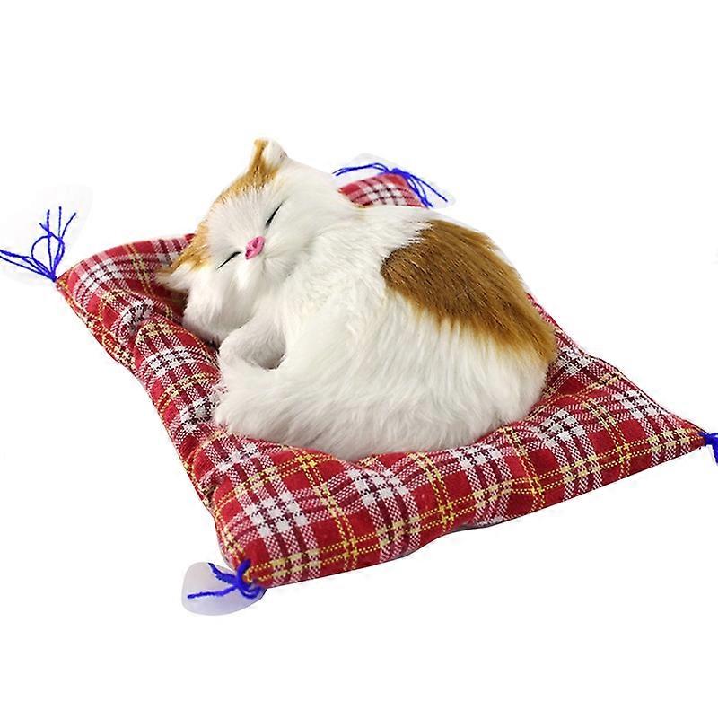 Simulation Cute Cat Kitten Sound Plush Doll Toy with Sleeping Mat Home Decor