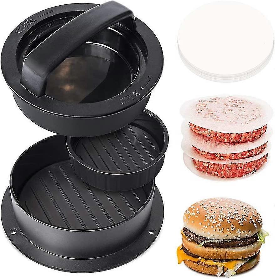 2024 Burger Patties Press Kit 3-in-1 Filling Hamburger Press Large Non-stick Pan To Create Perfect And Delicious Patties