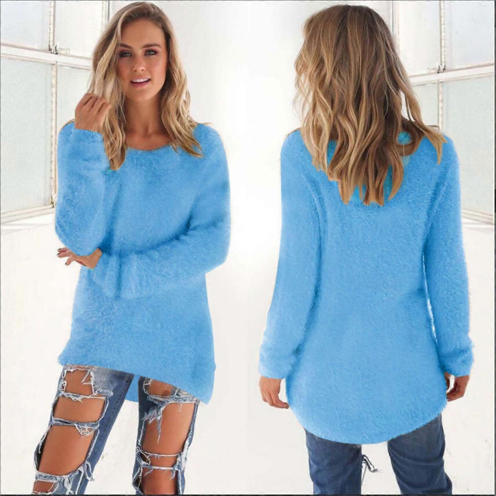 Women Fleece Fluffy Jumper Sweater Top