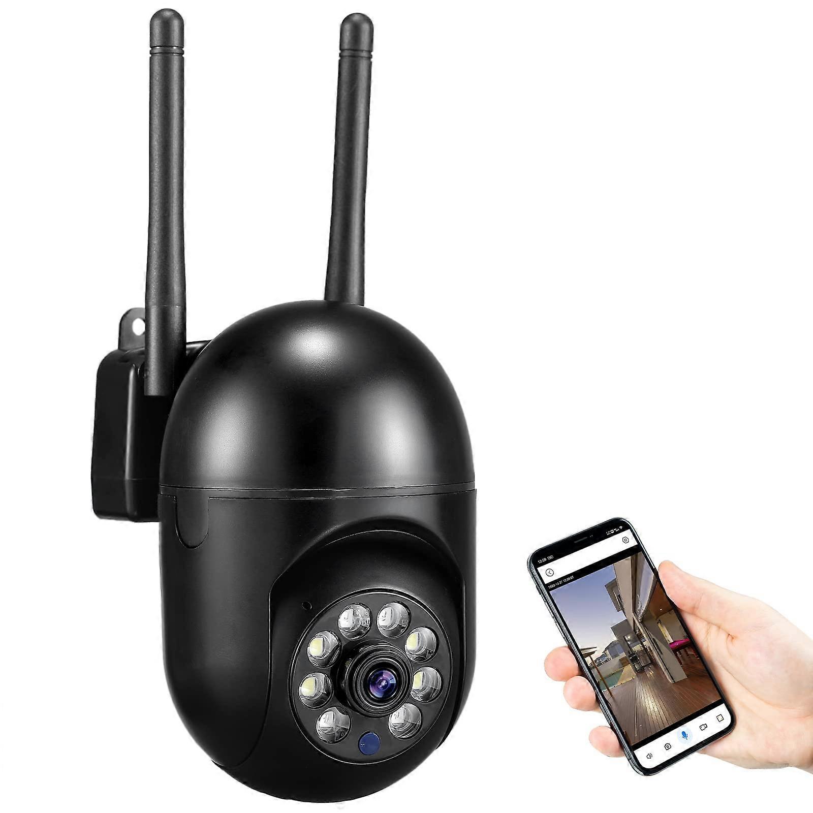 1080P Security Camera Indoor, 360 CCTV Camera with Sound-light Alarm, Home Security WiFi Camera with Infrared Night Vision, Smart Motion Detection, Tw