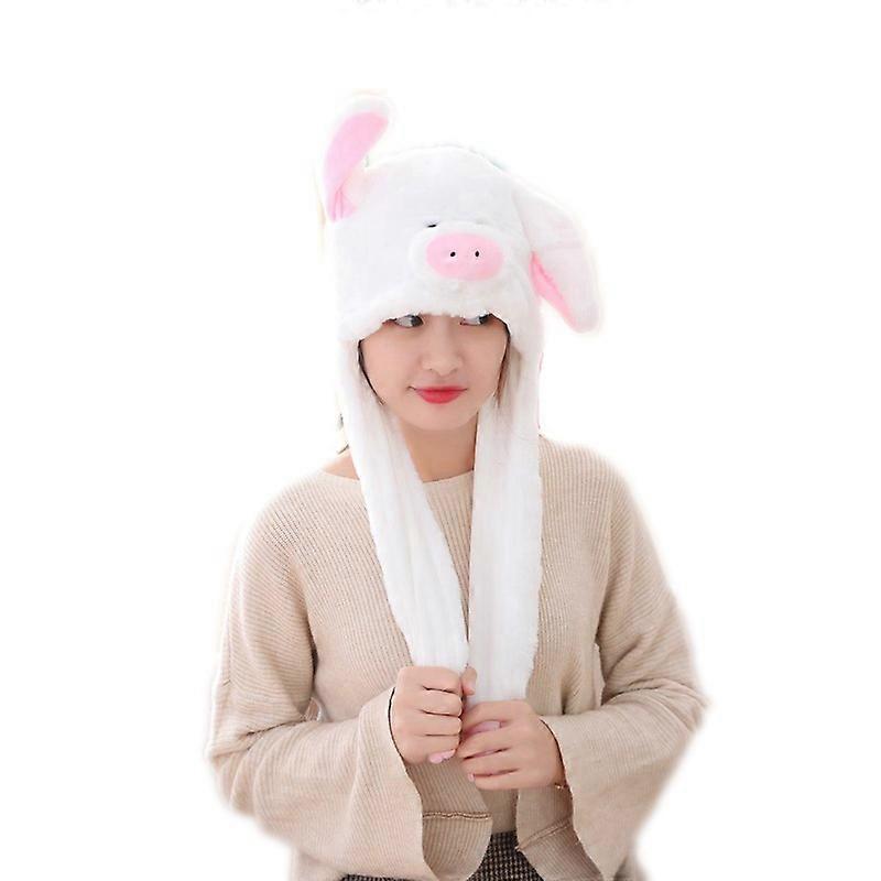 Pig head with moving ears plush toy