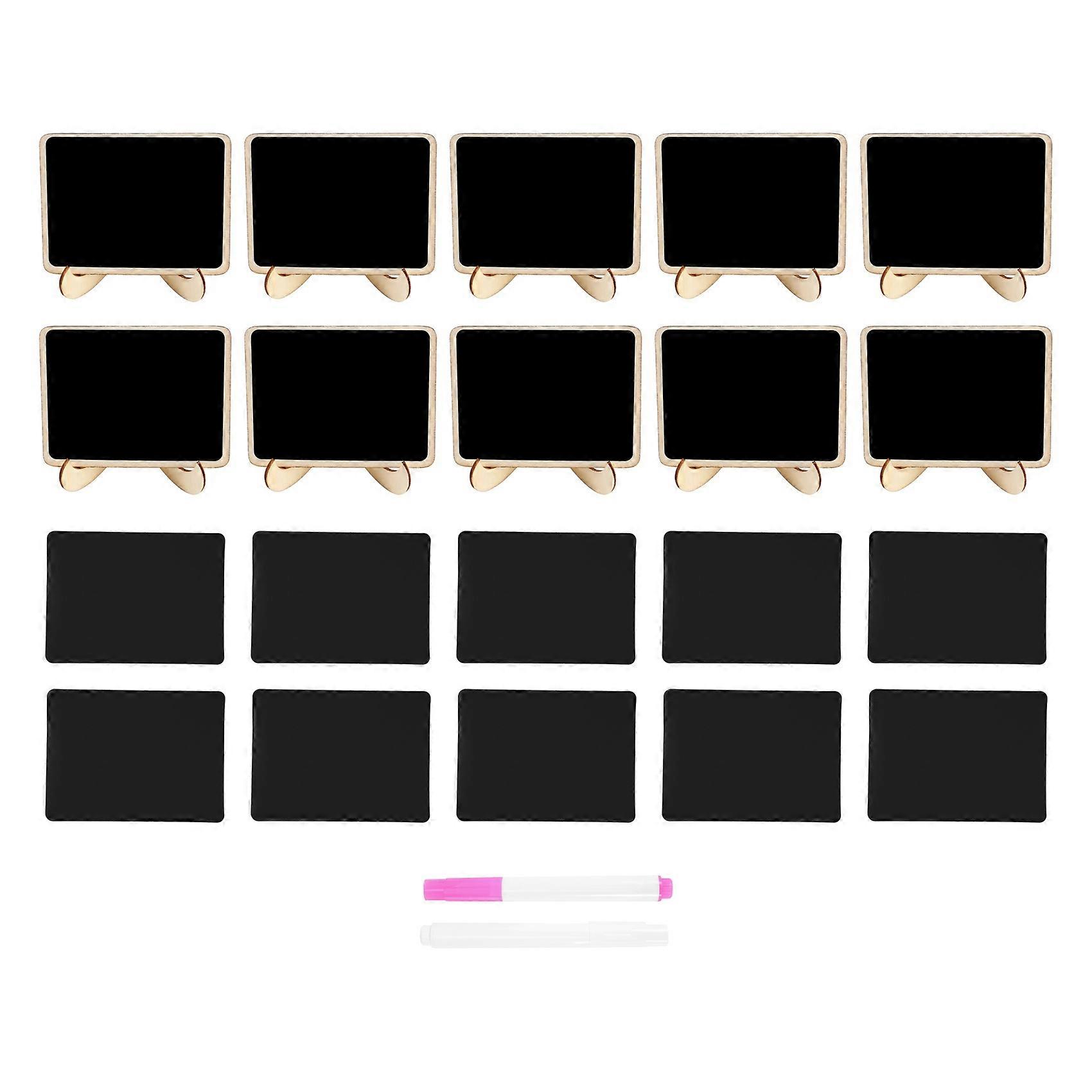Mini Chalkboard Label Signs, 10 Pack Framed Easel Stand Wooden Blackboard for Buffet Food Signs, We