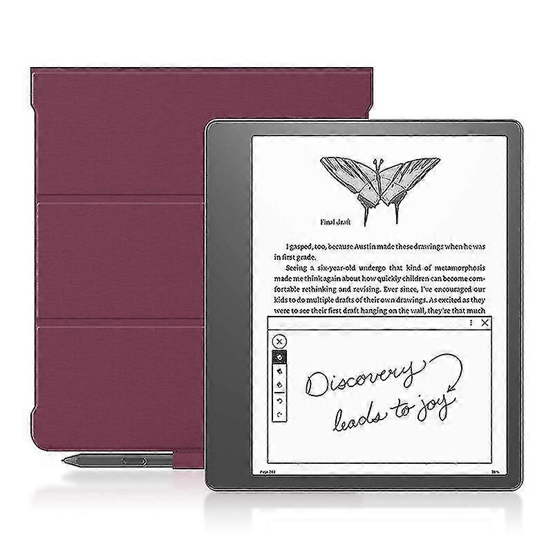 For Amazon Kindle Scribe Stand Case Pu Leather + Tpu Pen Slot E-reader Protective Cover