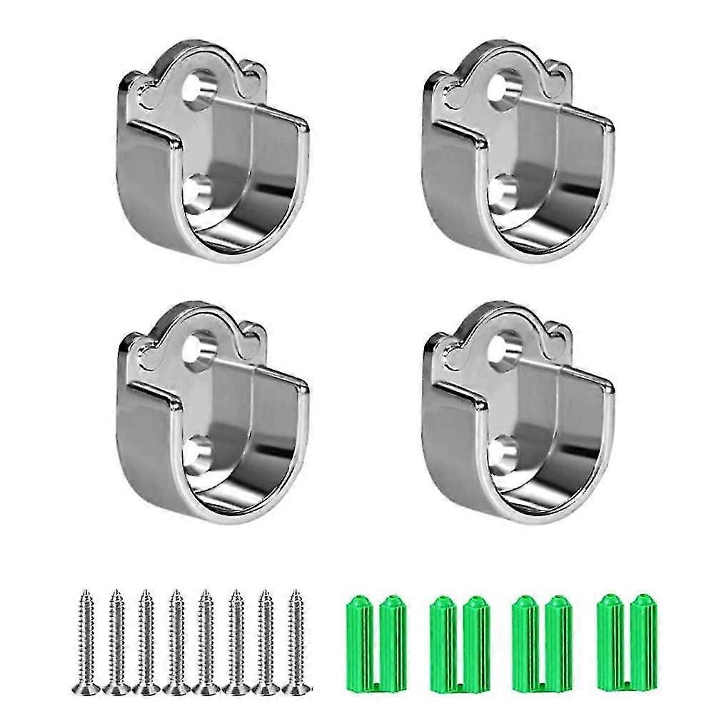 Hanging Rail Brackets Round Closet Tube Brackets Zinc Alloy U Shaped Curtain Hanger(25mm)