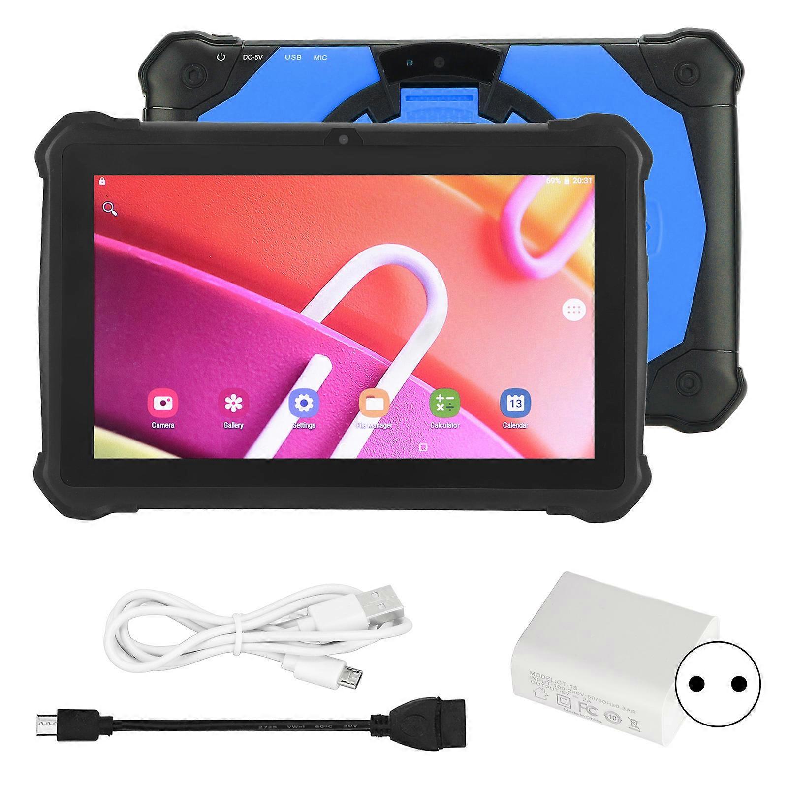 7 ιντσών Tablet 8 πυρήνα CPU για το Android 10 2.4G 5G WIFI 4GB 32GB 1960x1080 IPS 5000mah παιδική ταμπλέτα EU Plug 100?240V μπλε