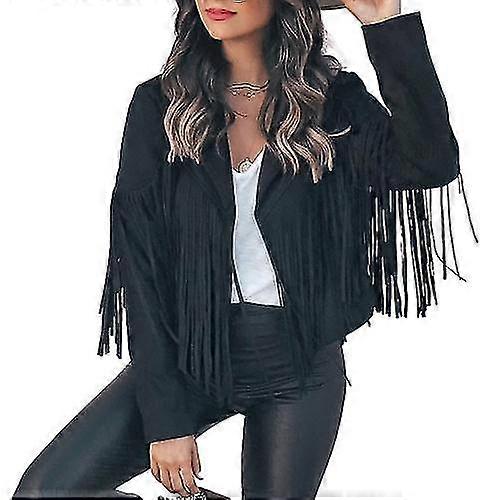 Women's Solid Color Fringe Jacket
