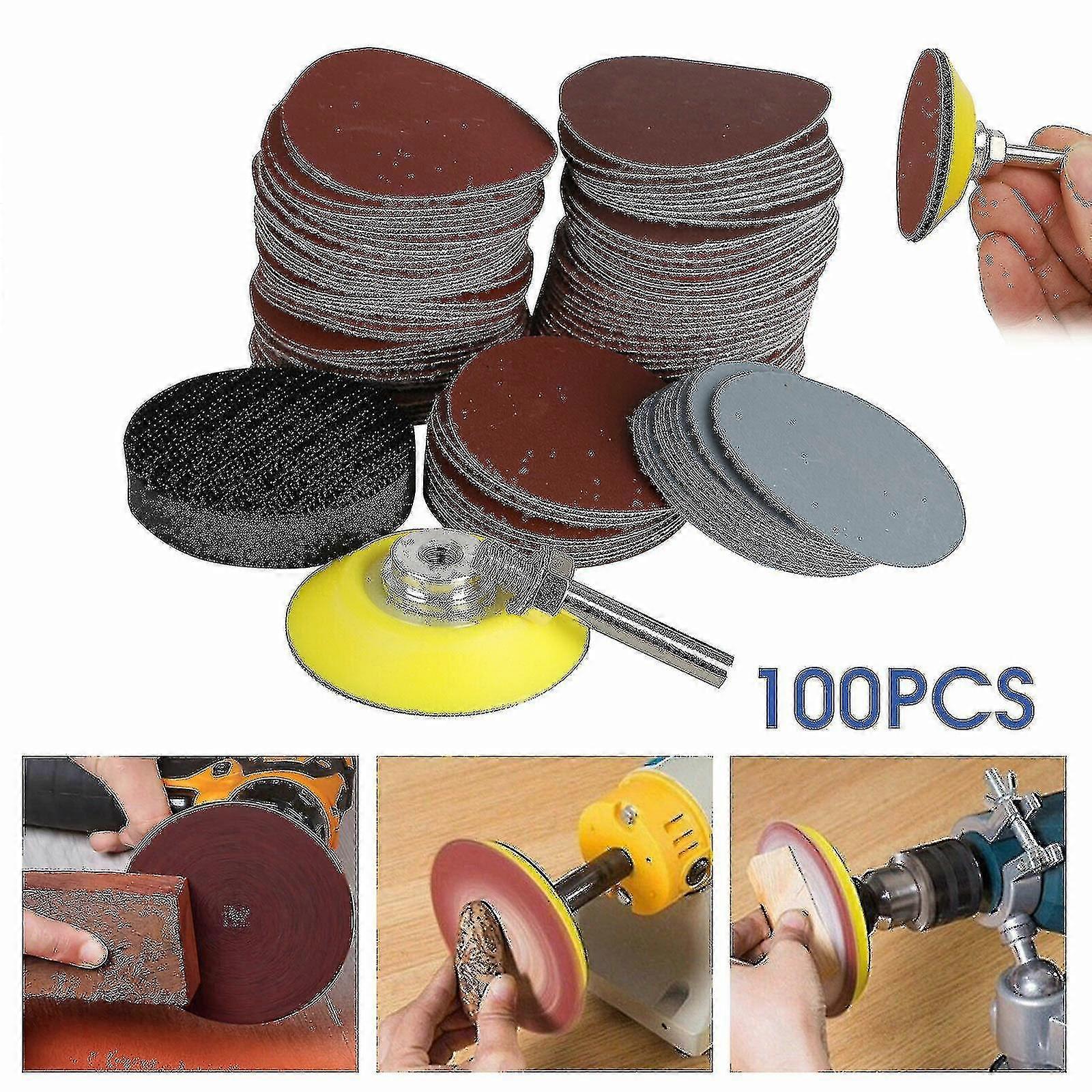 Sanding Disc Sand Paper Hook Loop Backer Pad Drill Adapter