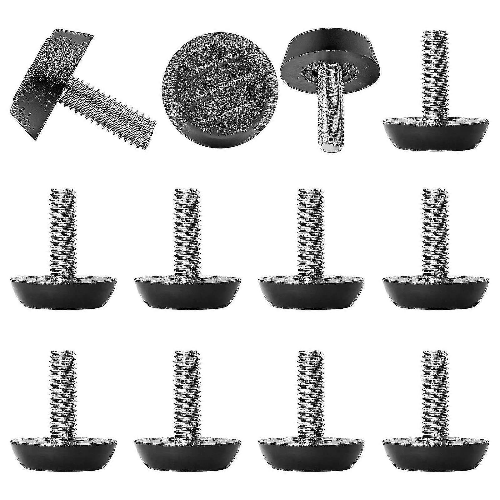 M6 Furniture Levelers – 8-Pack Screw-In Leveling Feet For Table Legs, Black Zinc, Stabilize & Protect Floors