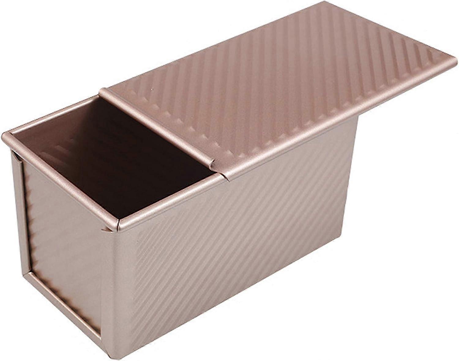 Toast Pan With Lid, Bread Pan With Lid, Non-Stick Rectangular Corrugated Toast Box For Oven, 1Lb Dough Cavity