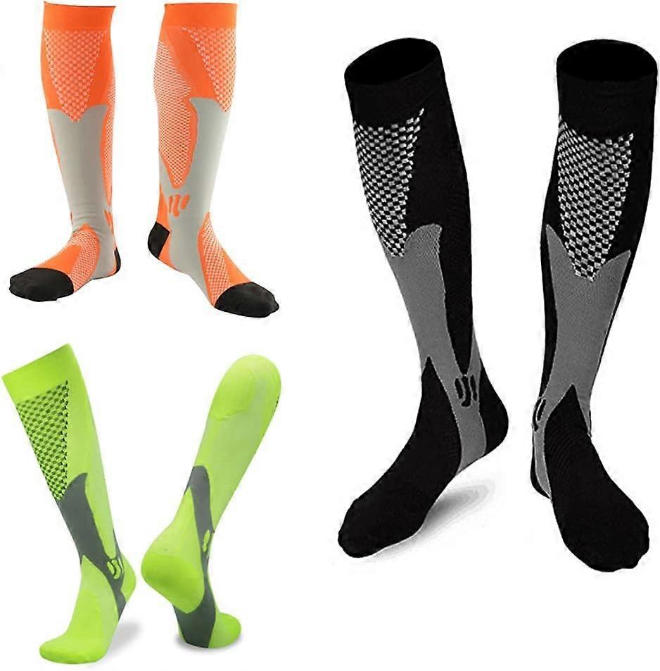3 Pairs Medical Sports Compression Socks for Men, Running Socks for Edema, Diabetic, and Varicose Veins Treatment, Comfortable and Supportive Athletic