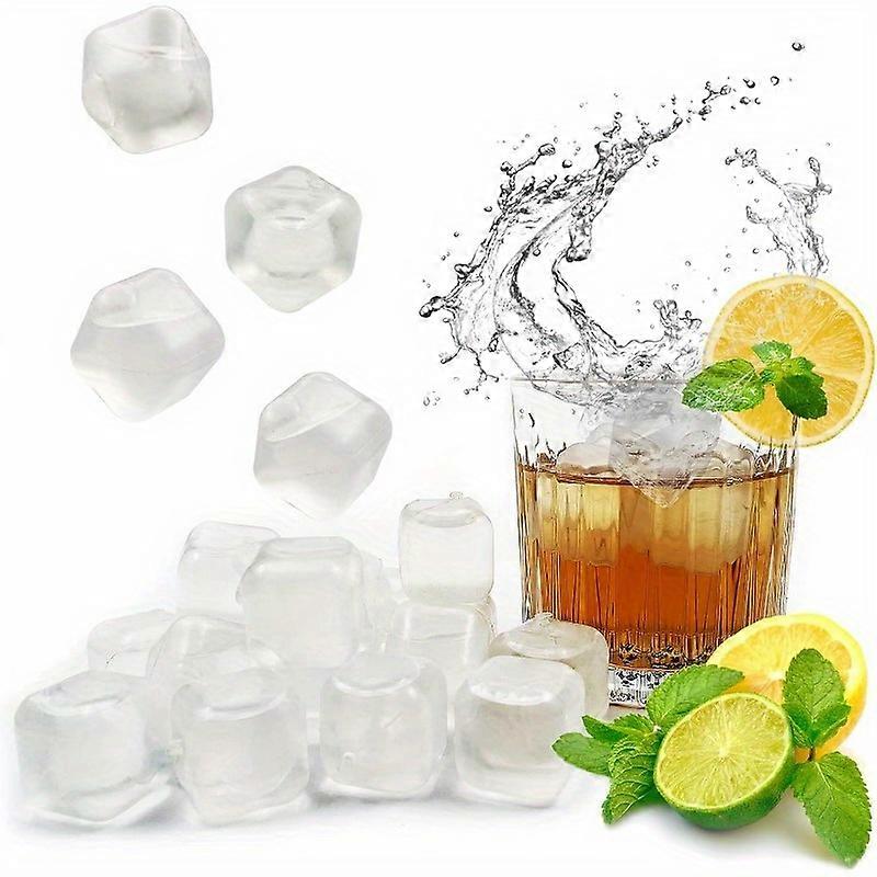 40pcs, Reusable Ice Cube, Plastic Ice Cubes, Quick-Freeze Easy-to-Clean Refreezable Fake Ice Cubes For Making Cold Appealing Drinks, Lunch Bags, Coole