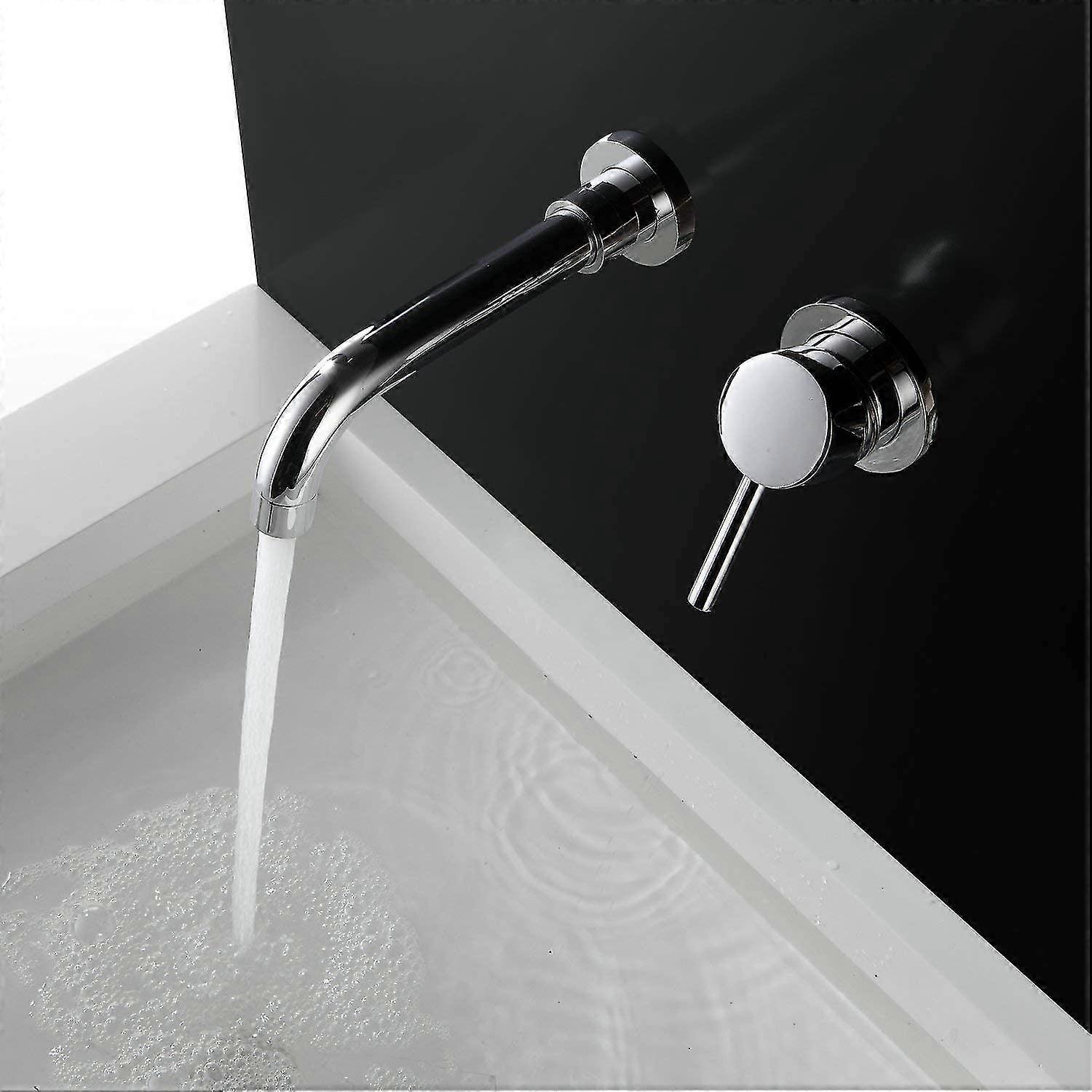Island Single Lever Bathroom Sink Faucet 2 Hole Wall Mounted