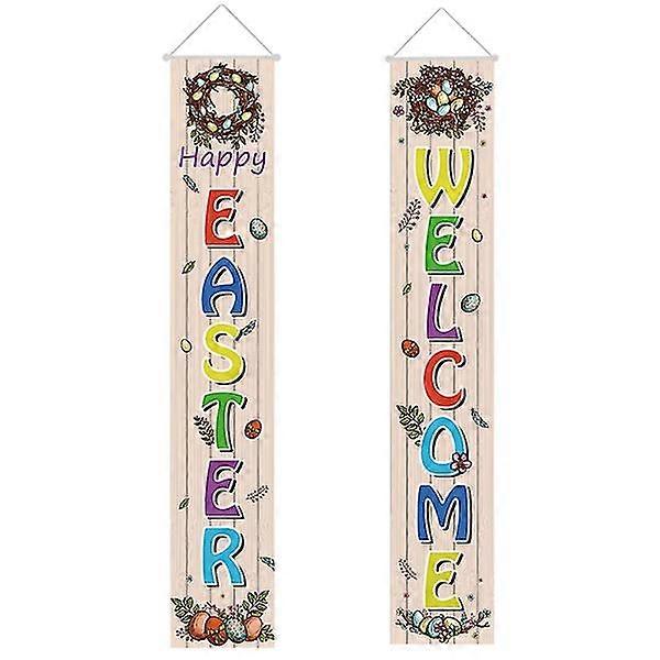 1 Pair Easter Door Couplet Creative Door Banner Door Curtain Easter Decorations