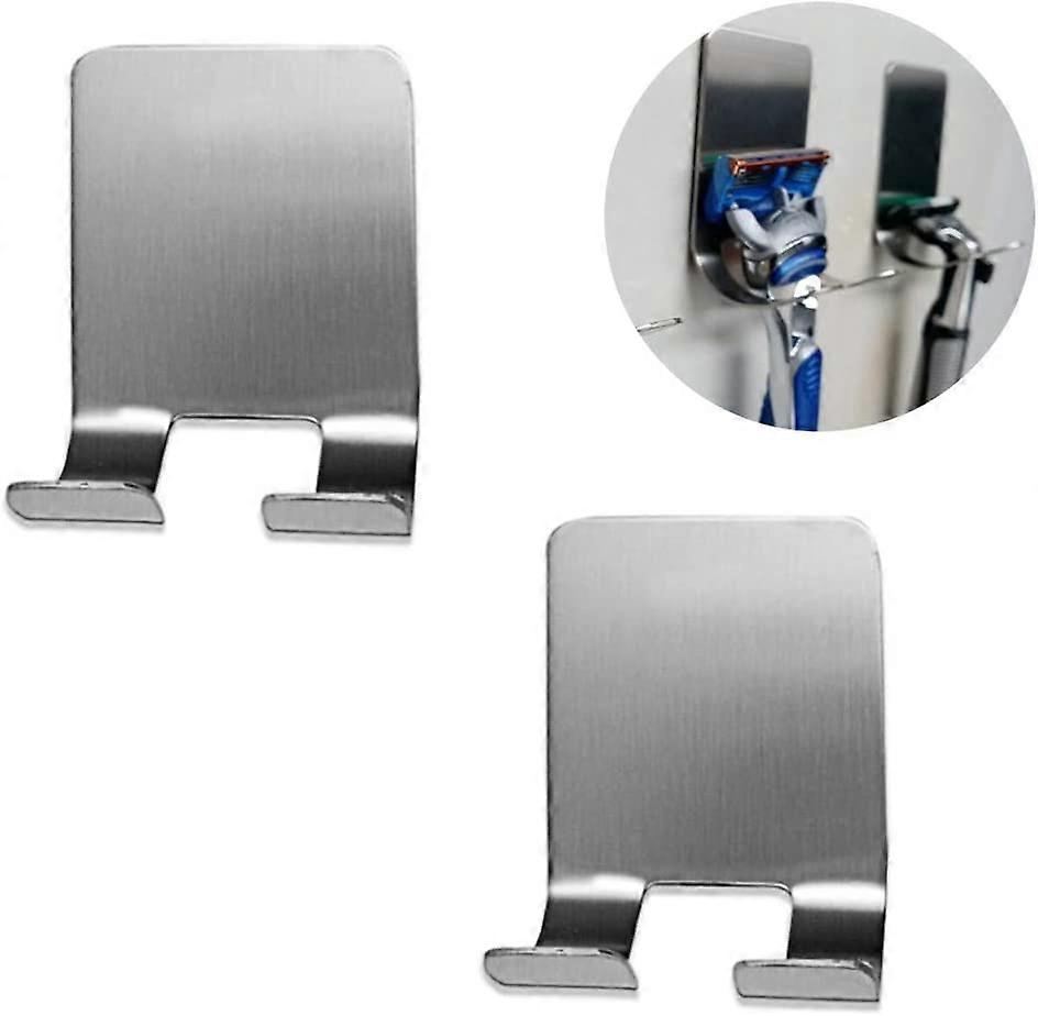 The Razor Holder Multifunctional Wall Hooks, Bathroom Razor Holder Shower Hooks Waterproof Multifunction Toothbrush Wall Hooks (Stainless Steel)
