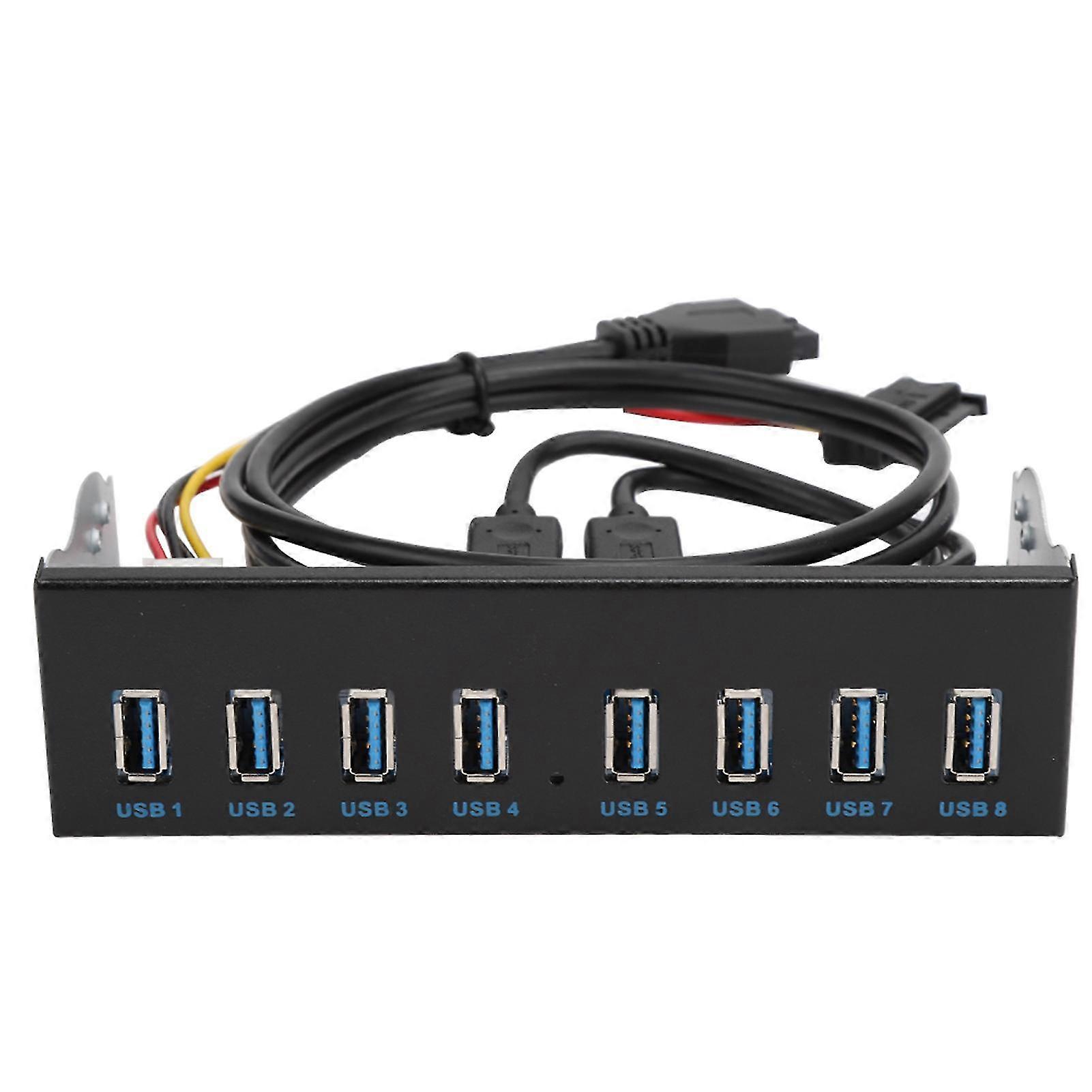 8 Ports USB 3.0 Hub Optical Drive Extension Front Panel Adapter for PC Computer