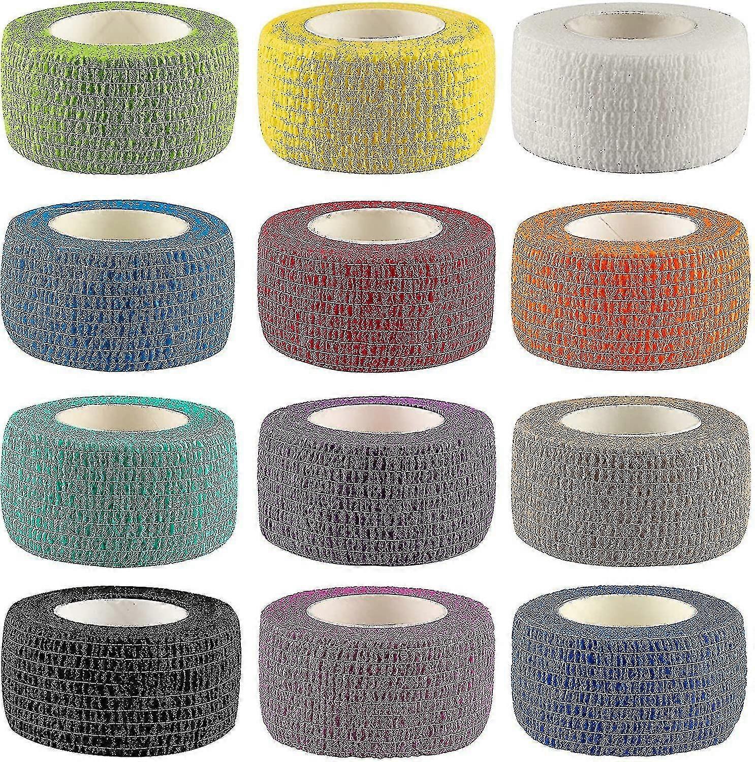 12Pack 1" X 5 Yards Self Adhesive Bandage Wrap, Elastic Self Adherent Wrap