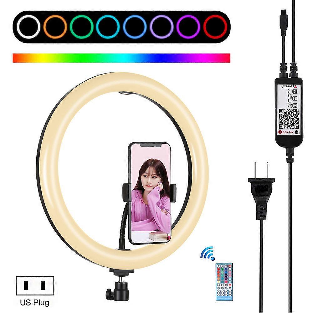 PU411/PU411F 12 Inch 6000-6500k Dimmable LED RGB Video Ring Light with Remote Control for Selfie Vlog Tik Tok Youtube Live Streaming