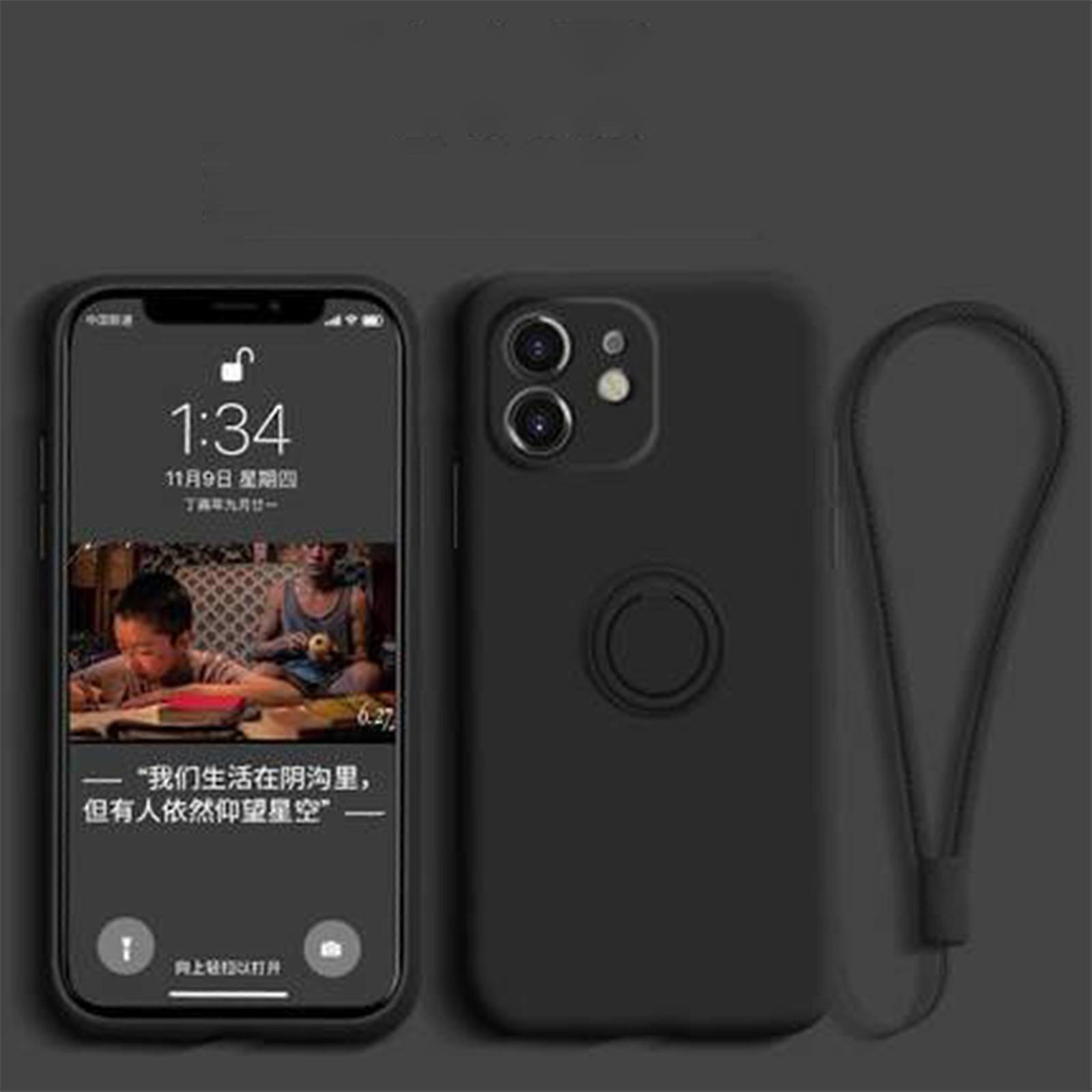 for iPhone 15 Pro Max/ 15 Ultra Built-in 360 Rotatable Ring Holder Anti-Scratch Liquid Silicone Shockproof Phone Case