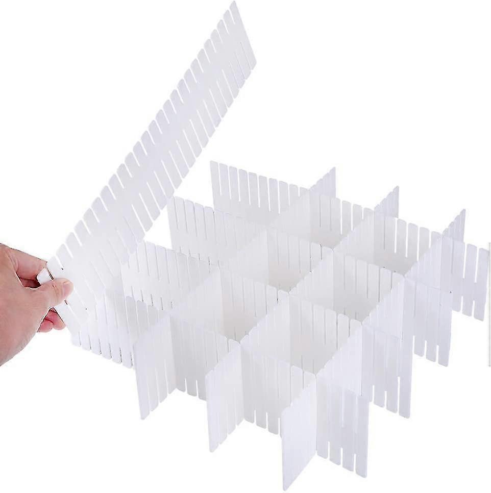 Croing - 32 Pieces White - Drawer Dividers Drawer Dividers Drawer Grid Compartment Dividers