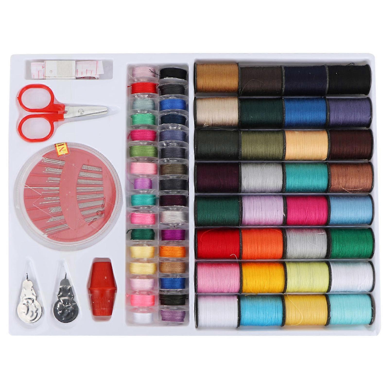 Colorful 64PCS Sewing Thread Set for Hand and Machine with Spool Box