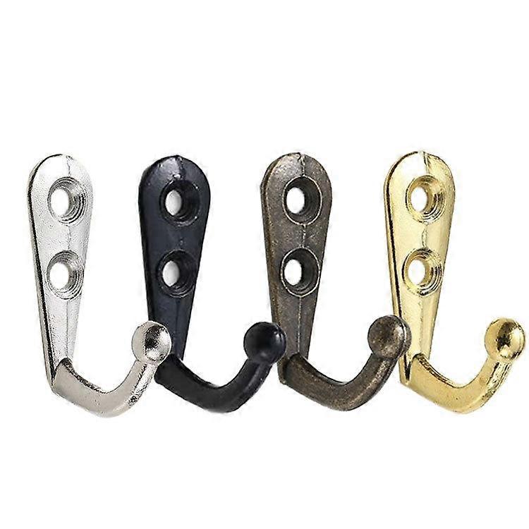 4pcs Alloy Wall Hooks Punch Clothes Hanging Hooks with Screw