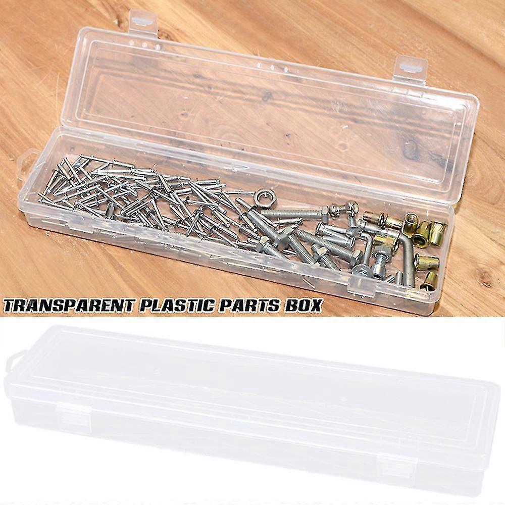 14in Clear Plastic Tackle Accessory Box Rectangular Organizer With Hanging Hole