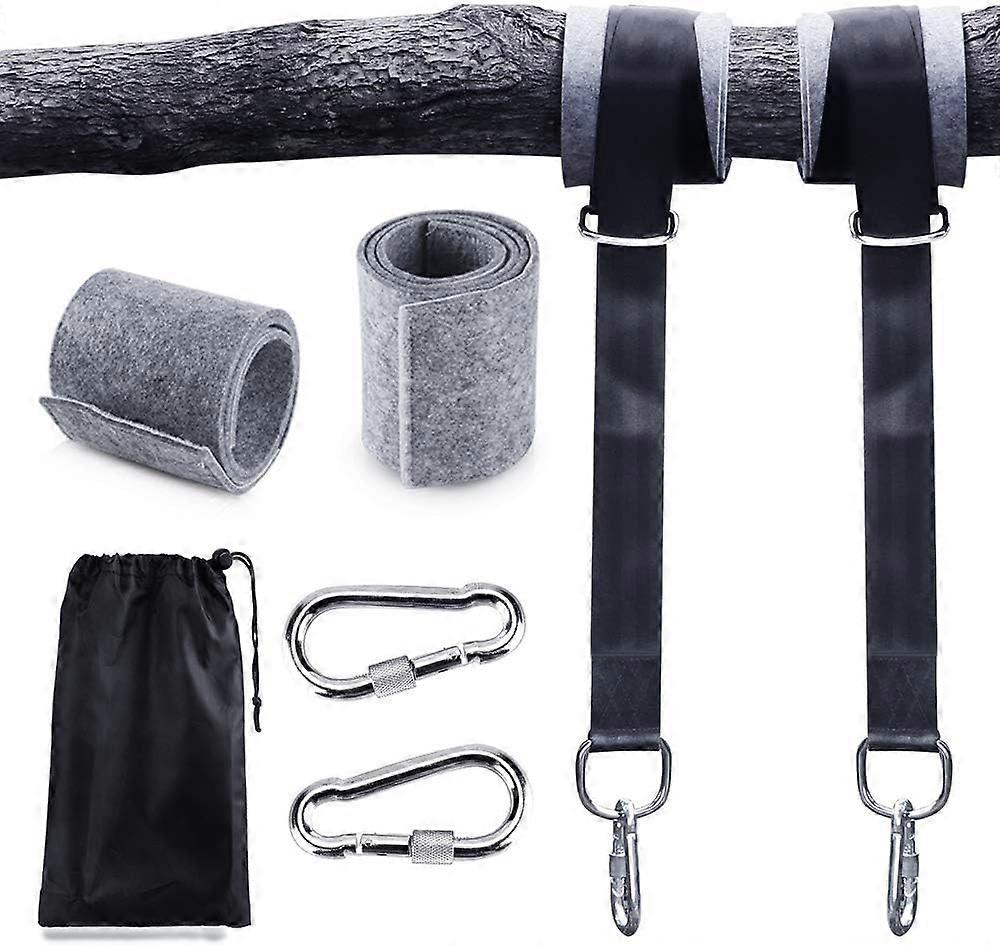 Hammock Straps, 2 Set Heavy Duty Hanging Swing Strap 2X150 With D-Ring And Thicker Cushion, Two Carabiner Hooks Max Load 500Kg For Hammock And Garden