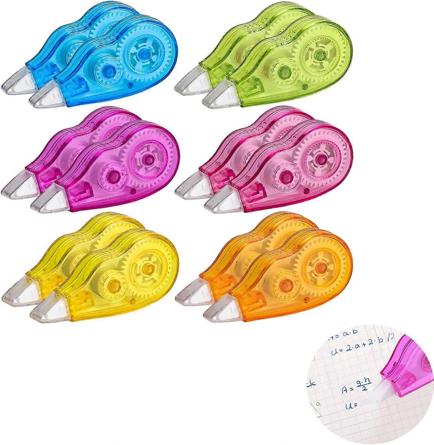 12 Pieces Mini Pocket Mouse Correction Tapes, Correction Mouse, White Correction Tape, Great for Kids Students, Office Workers