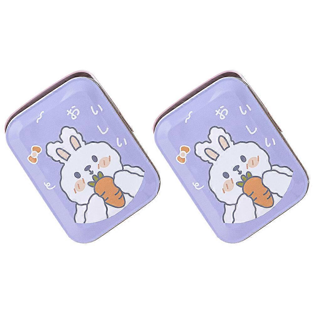 2Pcs Easter Candy Box Cake Storage Container Creative Gift Packing Tinplate Box