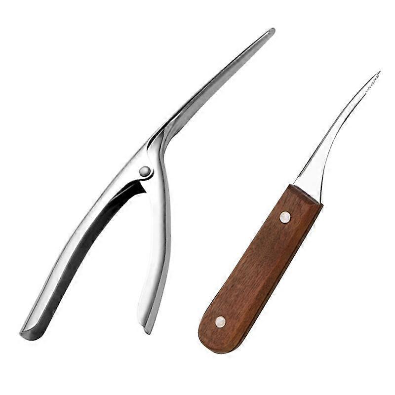 2 Pcs Shrimp Deveiner Tool and Shrimp Peeler Set