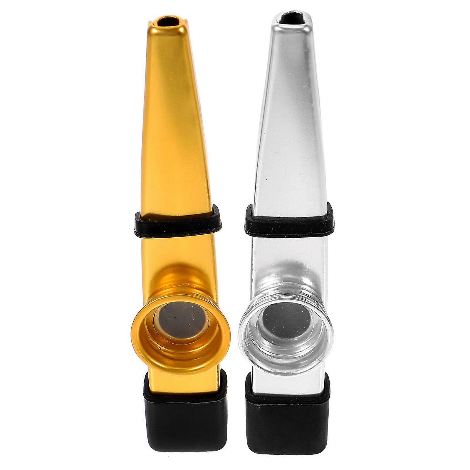 6 قطع صغيرة Kazoos الاطفال آلة موسيقية معدنية Kazoo لممارسة أداء المرحلة