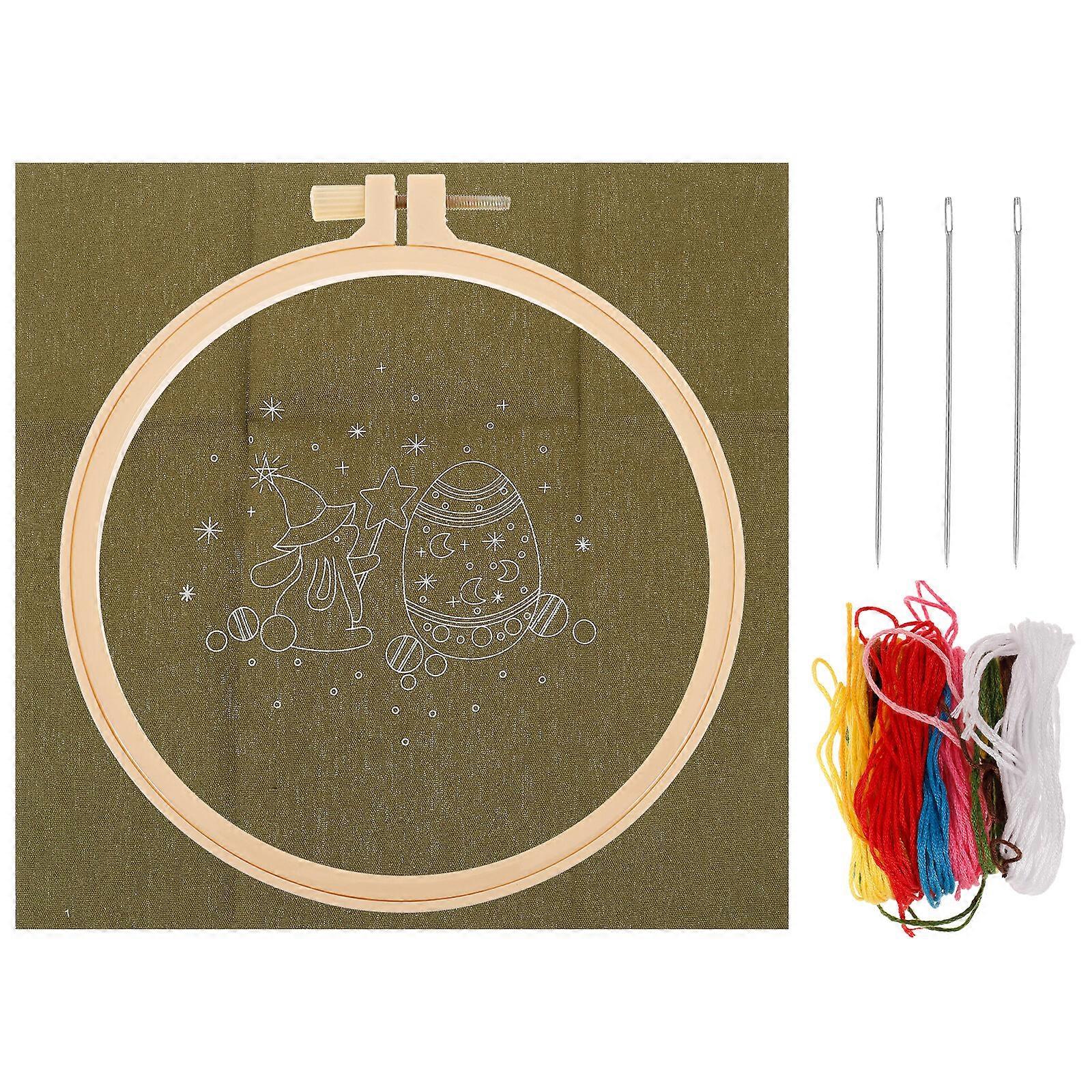 1 ensemble de fil à broder ménager fabriqués à la main cercle à broder Kit de point de croix pratique