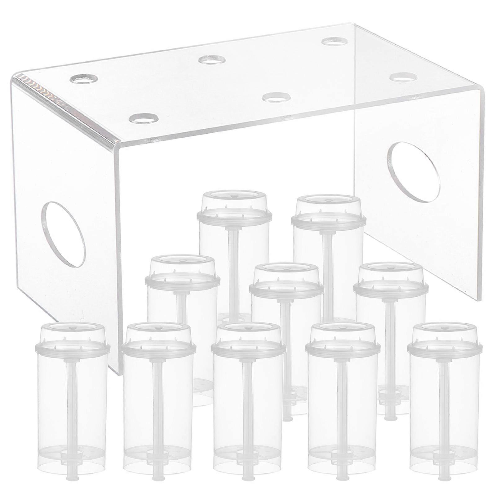 10Pcs Cake Shooter with a Rack Plastic Container Kitchen Baking Gadget