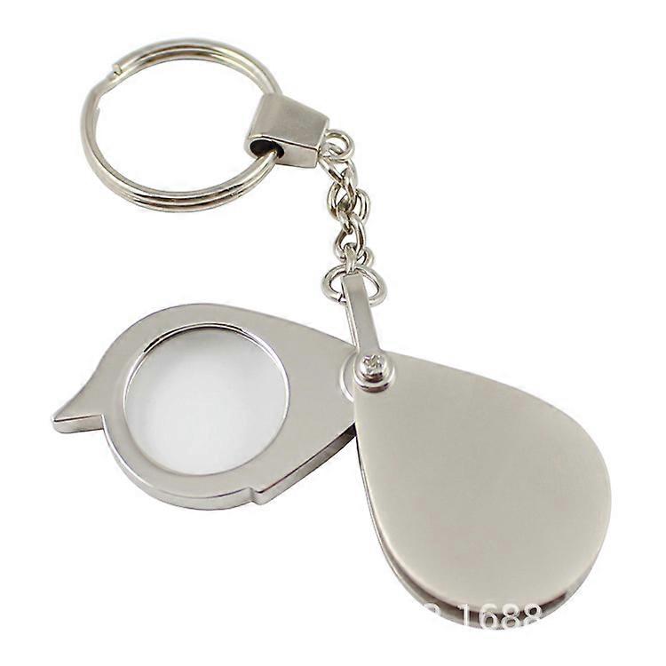 8X Portable Folding Key Ring Mini Magnifier Key Chain Magnifying Durable Glass Loupe Pocket Tool Holiday Gift Betterlifefg