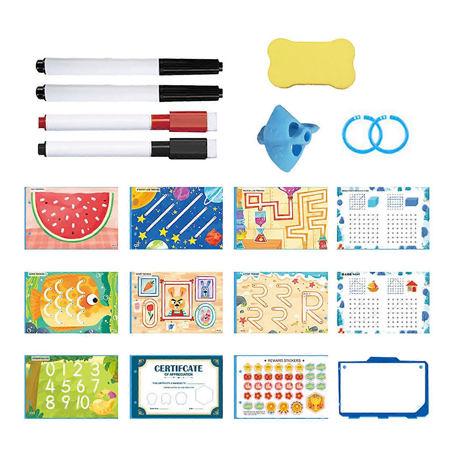 Pen Control Training Book Kids Little Curiosity Hands-on Learning Workbook Tracing Handwriting Activities Learning Tool Jikaix