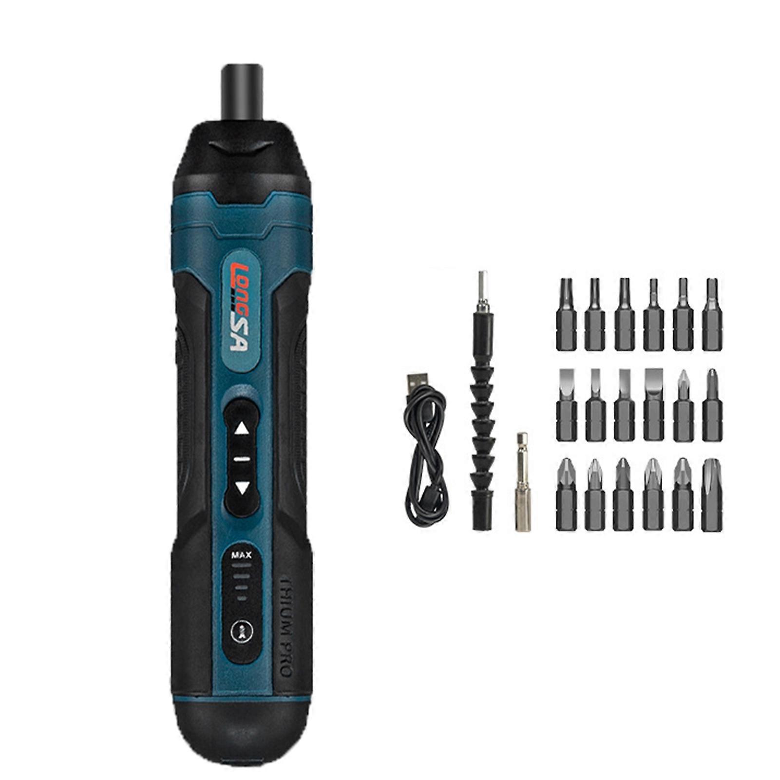 1 Set Electric Screwdriver USB Charging Precision Multi-function 3.6V Cordless Electrical Screwdriver Set for Industry Mengxi