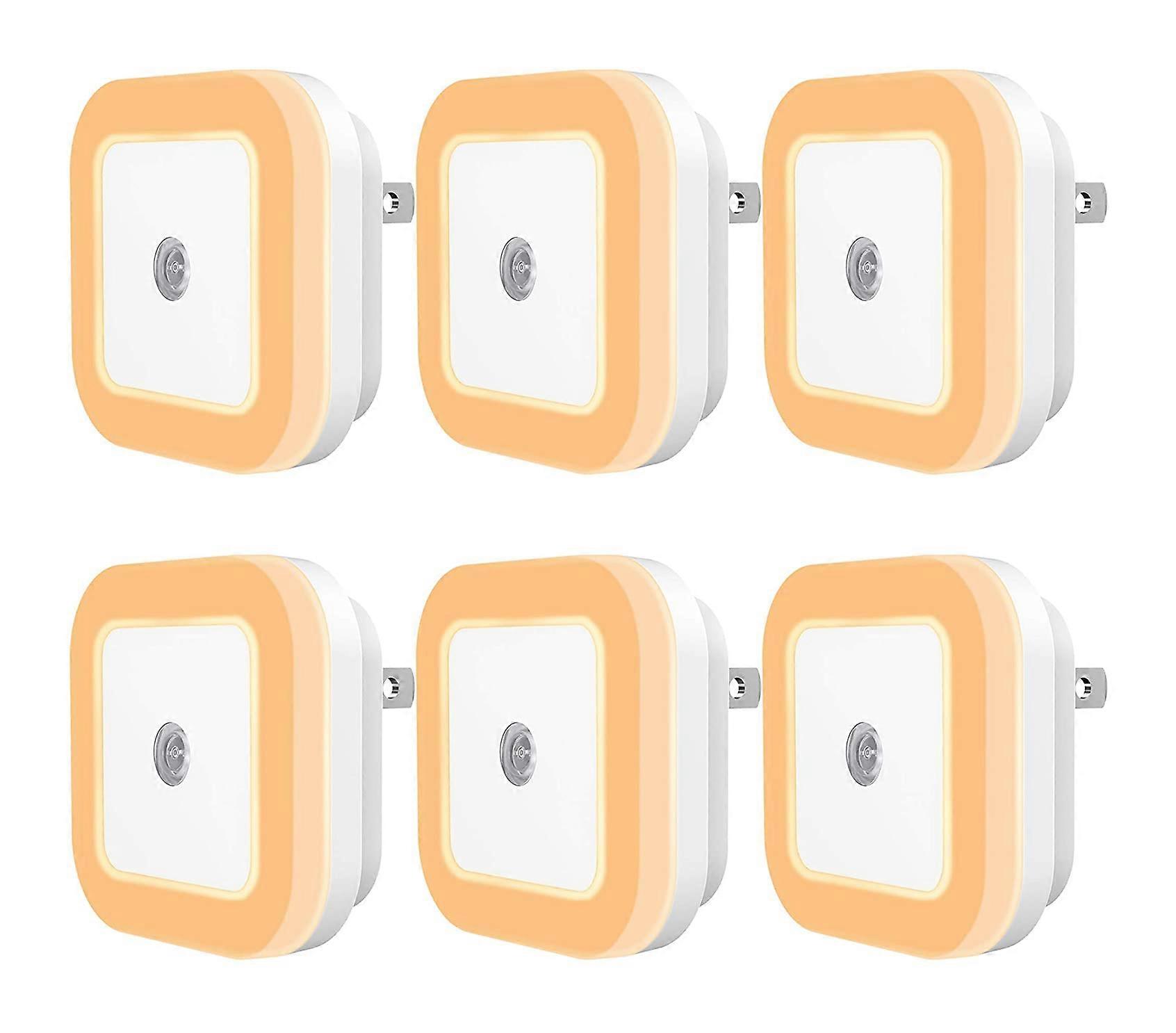 6-Pack LED Night Light with Dusk-to-Dawn Sensor - Ideal for Stairs and Hallways - Energy Efficient and Plug-in Design